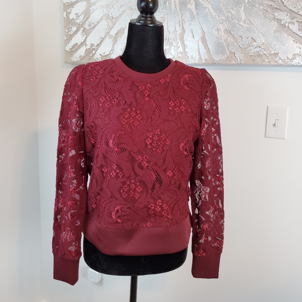 Lace Maroon Sweater